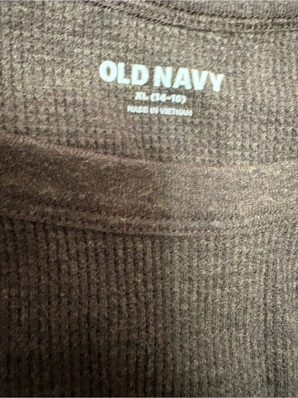Old Navy boys brown Thermal Long-Sleeve Shirt XL 14-16